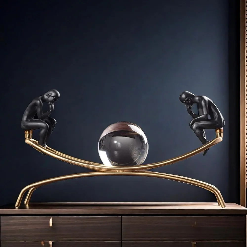 The Thinker Thinking Man Statue with Crystal Ball Sculpture Figurine, Home Office Living Room Desktop Display Decoration
The Thinker Thinking Man Statue with Crystal Ball Sculpture Figurine, Home Office Living Room Desktop Display Decoration
