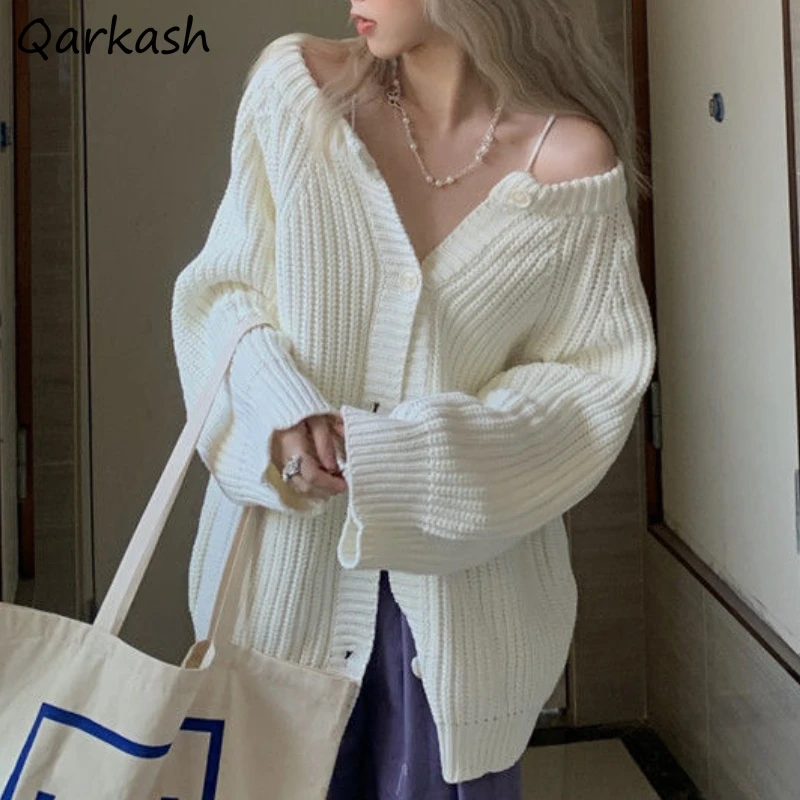 Белый кардиган, женская одежда, уличная одежда свободного кроя, Осенний нежный Универсальный вязаный свитер в стиле ленивых эстетических меньшинств, Новинка
Белый кардиган, женская одежда, уличная одежда свободного кроя, Осенний нежный Универсальный вязаный свитер в стиле ленивых эстетических меньшинств, Новинка
