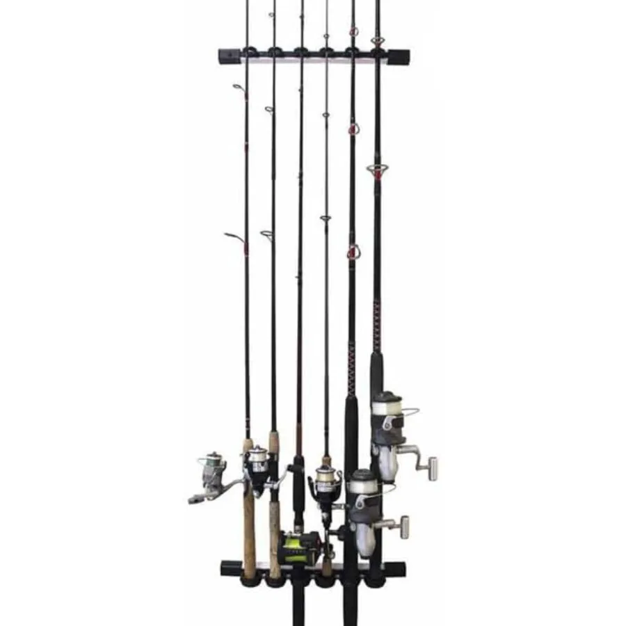 6 Rod Fishing Holder - Vertical/Horizontal Rack for Garage Organization and Wall Storage
6 Rod Fishing Holder - Vertical/Horizontal Rack for Garage Organization and Wall Storage