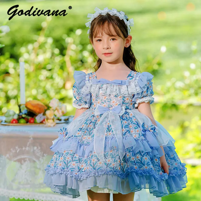 Sweet Baby Girls Chiffon Floral Heavy Embroidery Spanish Lolita Dress 2026 Summer New Puff Sleeve Square Collar Mesh Tutu Dress
Sweet Baby Girls Chiffon Floral Heavy Embroidery Spanish Lolita Dress 2026 Summer New Puff Sleeve Square Collar Mesh Tutu Dress