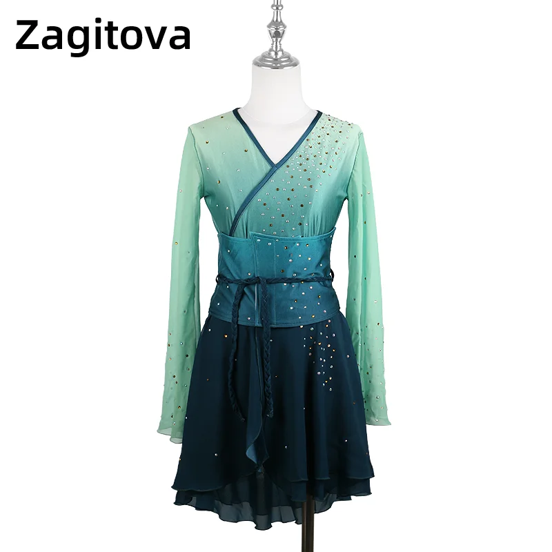 Zagitova Figure Skating Dress For Women Girls Ice Skating Long Sleeves Chinese Style Gradient Antique Kimono With Shiny Diamond
Zagitova Figure Skating Dress For Women Girls Ice Skating Long Sleeves Chinese Style Gradient Antique Kimono With Shiny Diamond