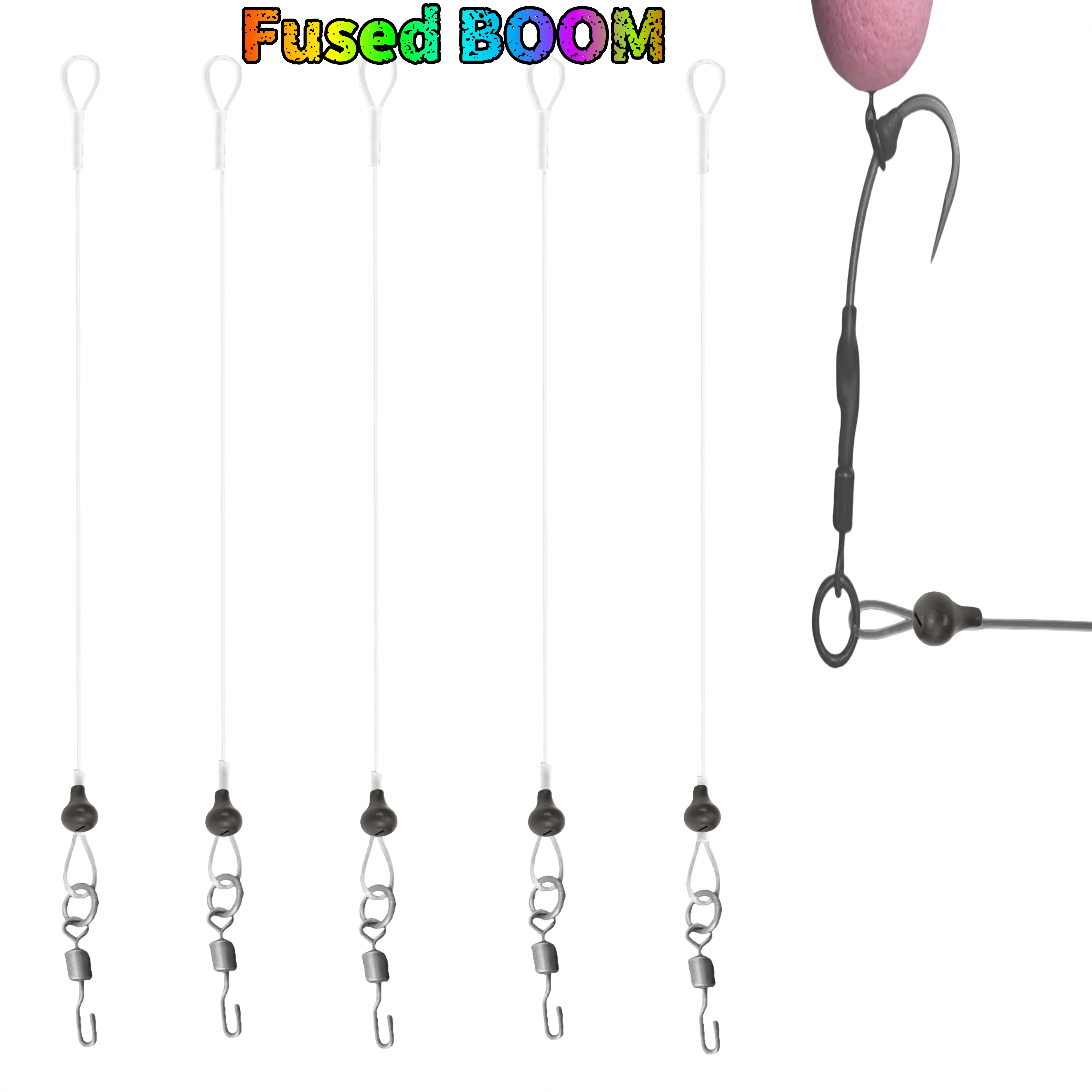 Carp Fishing Leader Hooklink Line Fused Boom For Ronnie Rigs 100% Fluorocarbon Accessories With Tungsten Chod Swivel Beads
Carp Fishing Leader Hooklink Line Fused Boom For Ronnie Rigs 100% Fluorocarbon Accessories With Tungsten Chod Swivel Beads