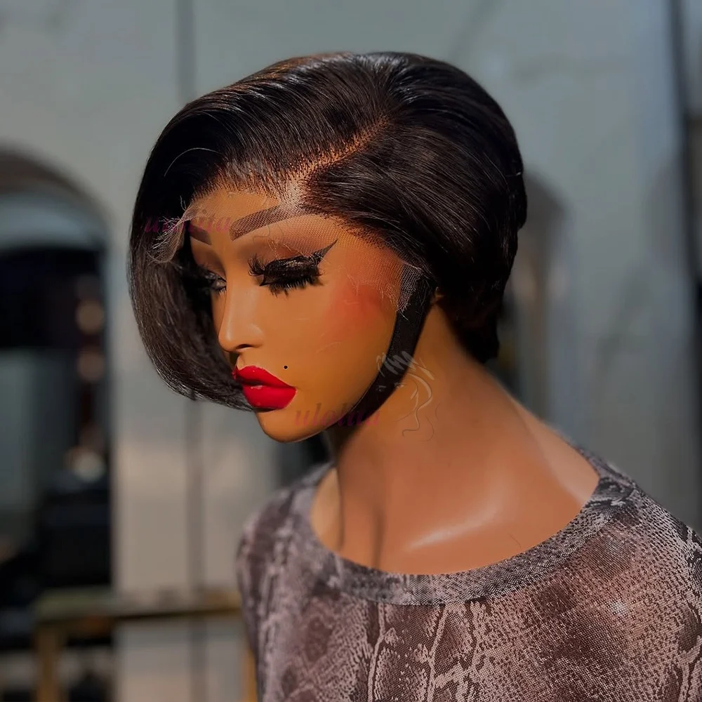 Braizilian Remy Hair Pixie Cut Wig Human Hair 13x4 Lace Front Wig Short Bob Chocolate brown color4 Transparent Lace Frontal Wigs
Braizilian Remy Hair Pixie Cut Wig Human Hair 13x4 Lace Front Wig Short Bob Chocolate brown color4 Transparent Lace Frontal Wigs