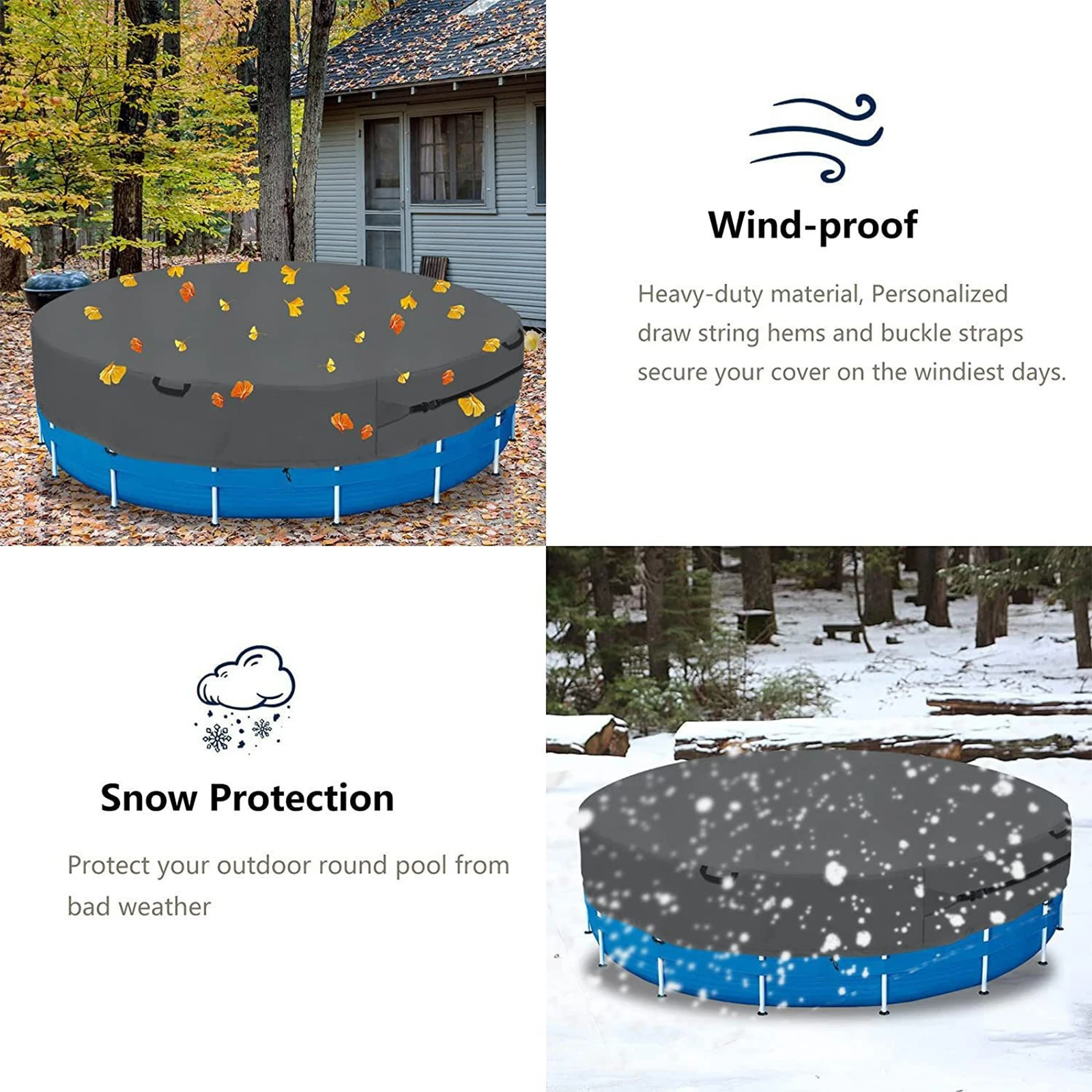 1Pc 6/8/10/12FT Black 210D Round Swimming Pool Cover Sun Shading For Aboves Ground Pools Hot Tub Solar Covers Tear Resistant
1Pc 6/8/10/12FT Black 210D Round Swimming Pool Cover Sun Shading For Aboves Ground Pools Hot Tub Solar Covers Tear Resistant