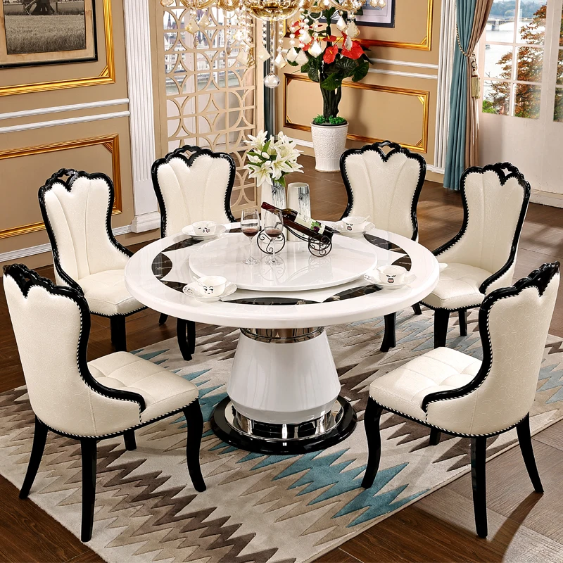 Comfortable Living Room Table Luxury Unique Round Kitchen Marble Dining Table Nordic Replica Muebles Entrance Hall Furniture
Comfortable Living Room Table Luxury Unique Round Kitchen Marble Dining Table Nordic Replica Muebles Entrance Hall Furniture