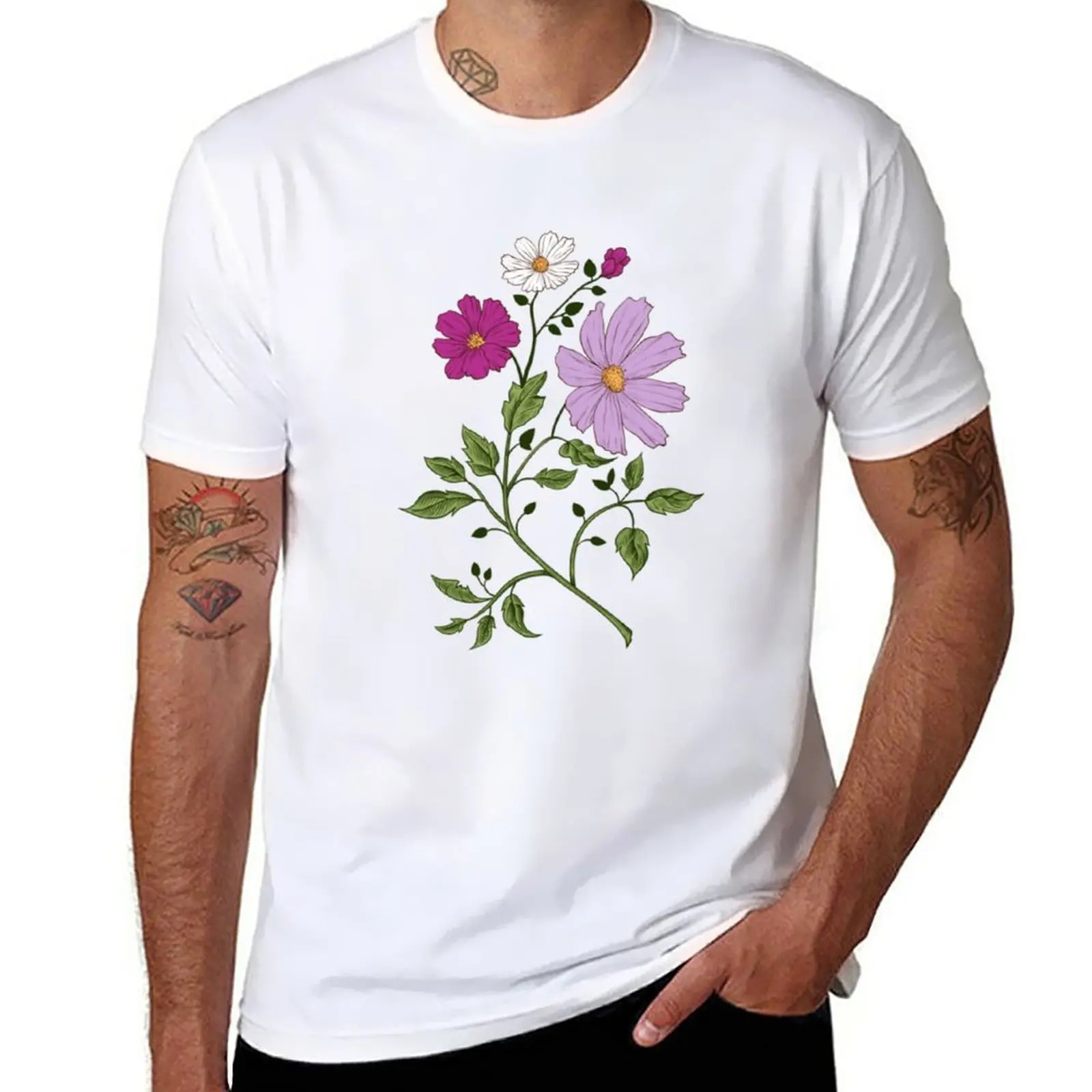 New colorful cosmos flowers and branches with leaves and flowers T-Shirt plain t-shirt summer top mens champion t shirts
New colorful cosmos flowers and branches with leaves and flowers T-Shirt plain t-shirt summer top mens champion t shirts