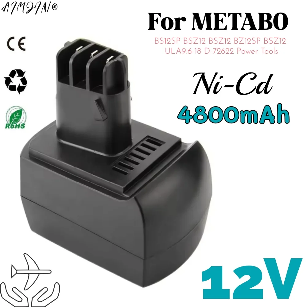 Ni-Cd аккумуляторная батарея 12 В, 4,8 Ач для аккумуляторных дрелей METABO 6.02151.50 BZ12SP BSZ12 Premium BZ12SP SSP12 ULA9.6-18 D-72622
Ni-Cd аккумуляторная батарея 12 В, 4,8 Ач для аккумуляторных дрелей METABO 6.02151.50 BZ12SP BSZ12 Premium BZ12SP SSP12 ULA9.6-18 D-72622