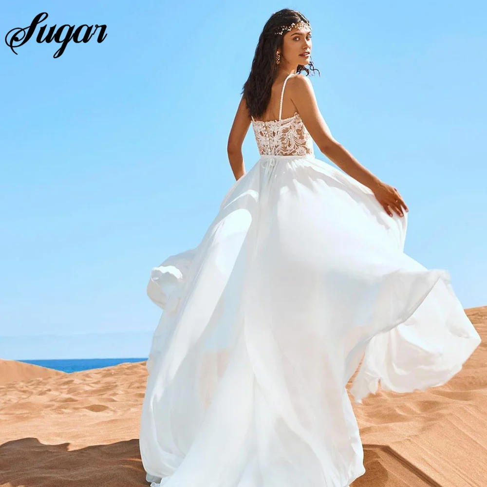 Simple Boho Wedding Dresses Sexy Backless Lace Appliques V-Neck Bridal Gowns Women Chiffon Wedding Party Dress vestido novia
Simple Boho Wedding Dresses Sexy Backless Lace Appliques V-Neck Bridal Gowns Women Chiffon Wedding Party Dress vestido novia
