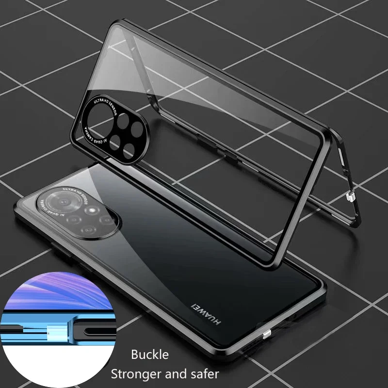 Double Sided Glass Magnetic Metal Snap Lock Phone Case for Huawei Nova 9SE 10Pro 11i 12i 13i 14i 15 Lens Protect Cover Cases
Double Sided Glass Magnetic Metal Snap Lock Phone Case for Huawei Nova 9SE 10Pro 11i 12i 13i 14i 15 Lens Protect Cover Cases