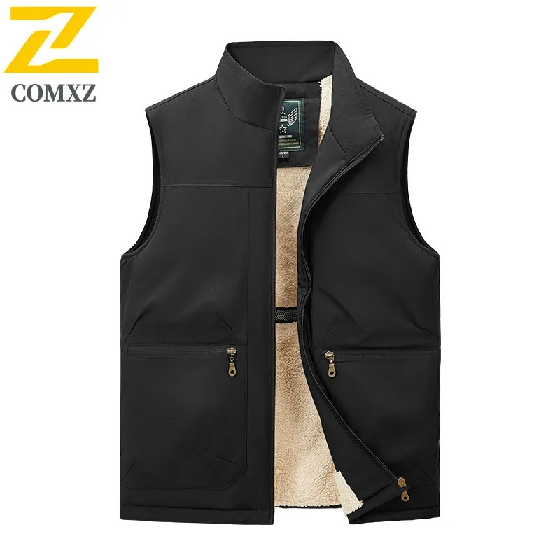 COMXZ модные осенние мужские жилеты классический воротник-стойка Adventur жилет для защиты от холода повседневный однотонный ветрозащитный жилет
COMXZ модные осенние мужские жилеты классический воротник-стойка Adventur жилет для защиты от холода повседневный однотонный ветрозащитный жилет 