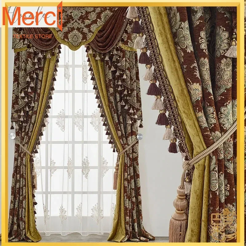 American Printed Reddish Brown Gold Thickened Chenille Patched Curtains For Living Room Bedroom French Window Valance Custom
American Printed Reddish Brown Gold Thickened Chenille Patched Curtains For Living Room Bedroom French Window Valance Custom