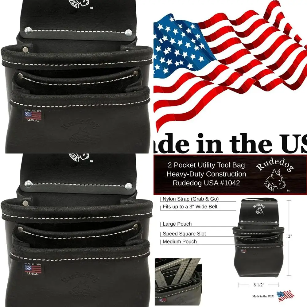 Rudedog USA Premium 2-Pocket Leather Utility Bag - Heavy Duty Construction #1042
Rudedog USA Premium 2-Pocket Leather Utility Bag - Heavy Duty Construction #1042