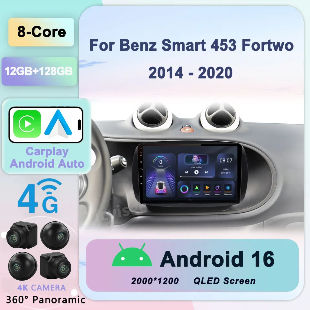 Android 16 For Mercedes Smart 453 Fortwo 2014 - 2020 Autoradio Multimedia Player QLED 1280*720 Screen Carplay Car Radio 2Din DVD
Android 16 For Mercedes Smart 453 Fortwo 2014 - 2020 Autoradio Multimedia Player QLED 1280*720 Screen Carplay Car Radio 2Din DVD