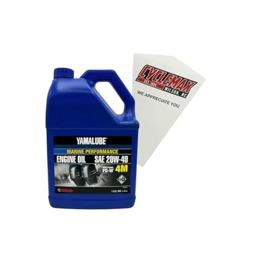 Marine engine oil application, synthetic blend, amber, compatible with Yamaha Yamalube 20W-40 4-stroke outboard engines, one ga
Marine engine oil application, synthetic blend, amber, compatible with Yamaha Yamalube 20W-40 4-stroke outboard engines, one ga