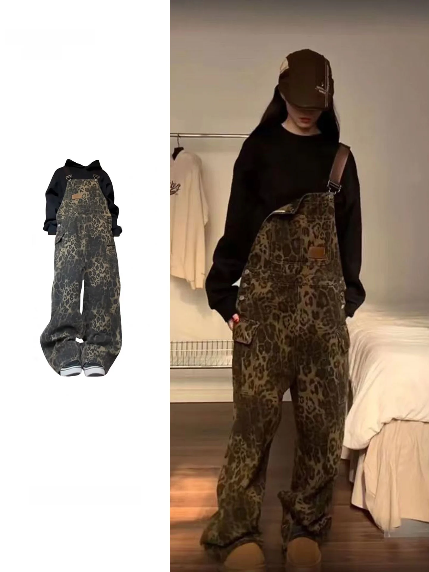 Loose High Waist Denim Overalls Women's Spring Autumn Summer Straight Leg Pants Trendy Checkered Print Casual High Street
Loose High Waist Denim Overalls Women's Spring Autumn Summer Straight Leg Pants Trendy Checkered Print Casual High Street