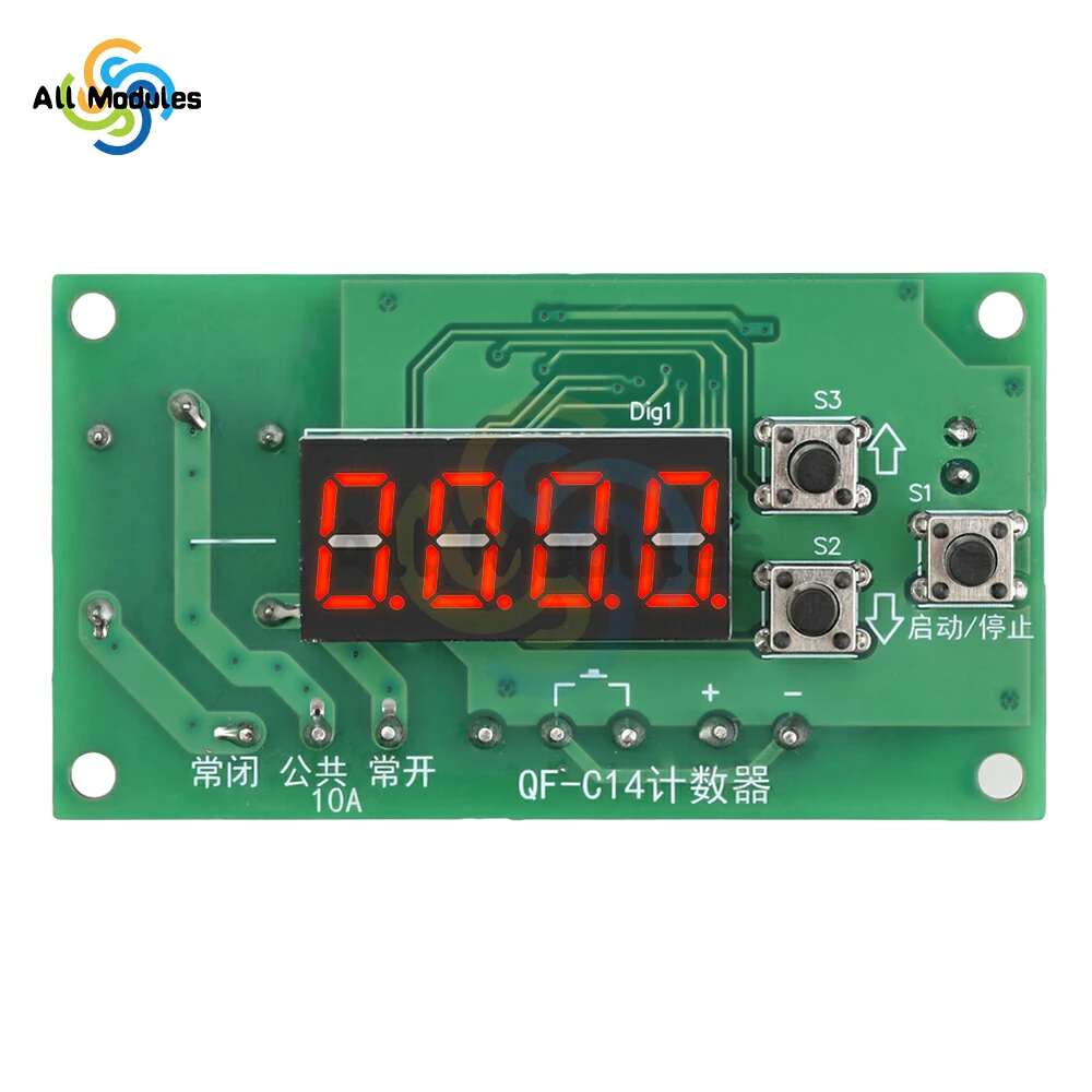 DC 12V/24V 4-digit Digital Display Counter Module Process Counter Controller with Relay Output 0-9999
DC 12V/24V 4-digit Digital Display Counter Module Process Counter Controller with Relay Output 0-9999