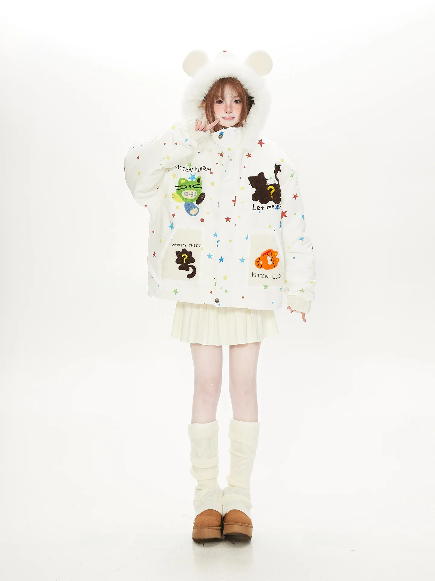 Design Sensation мультяшное полотенце с вышивкой и капюшоном из хлопка, женская зимняя верхняя одежда с пятиконечной звездой и принтом
Design Sensation мультяшное полотенце с вышивкой и капюшоном из хлопка, женская зимняя верхняя одежда с пятиконечной звездой и принтом