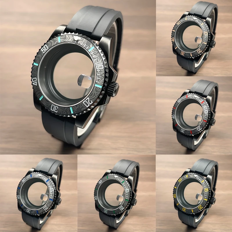 40mm NH35 Case Full Black Sub Rubber Strap Sapphire Glass Stainless Steel Seik Mod For NH34 NH35 NH36 Movement Watch Case
40mm NH35 Case Full Black Sub Rubber Strap Sapphire Glass Stainless Steel Seik Mod For NH34 NH35 NH36 Movement Watch Case