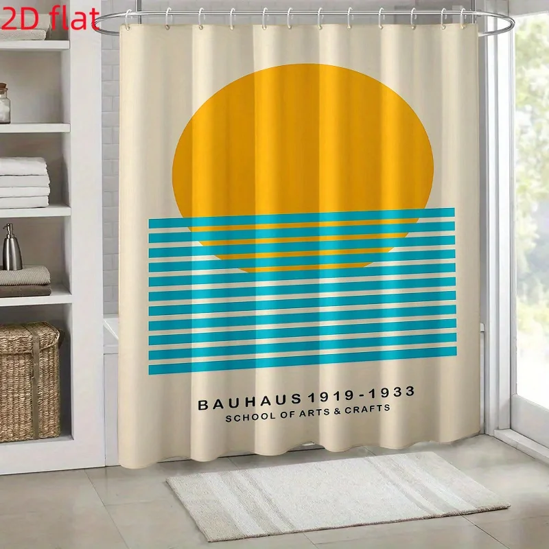 Bauhaus Geometric Striped Shower Curtain Mid Century Modern Bathroom Decor Blue Yellow Abstract Shower Liner
Bauhaus Geometric Striped Shower Curtain Mid Century Modern Bathroom Decor Blue Yellow Abstract Shower Liner