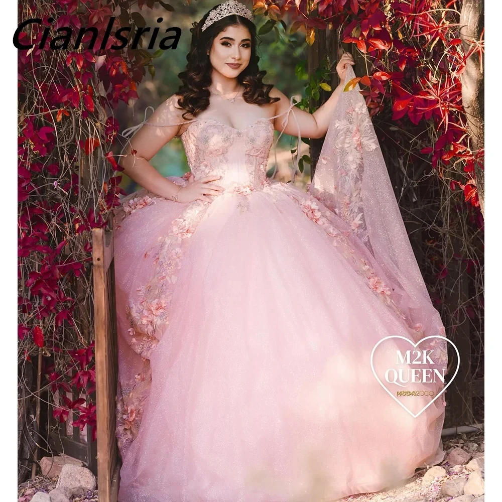 Pink 3D Floral Lace Ball Gown Quinceanera Dresses Spaghetti Strap Corset Vestidos De 15 Años
Pink 3D Floral Lace Ball Gown Quinceanera Dresses Spaghetti Strap Corset Vestidos De 15 Años