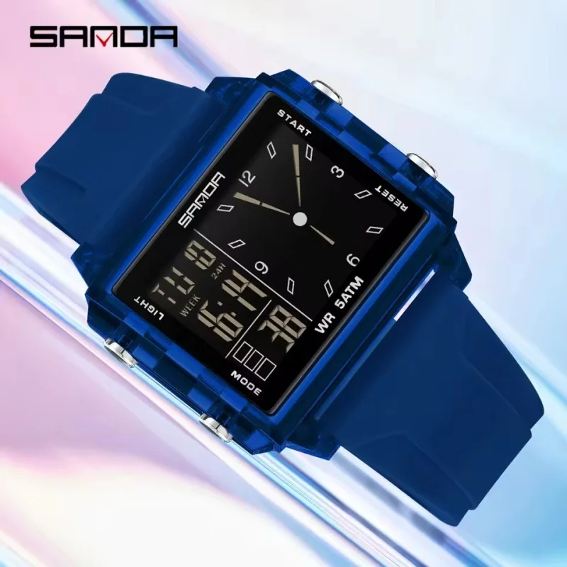 SANDA 6273, мужские модные электронные часы, водонепроницаемые часы с ночником и календарем, женские цифровые часы для спорта и отдыха на открытом воздухе 
SANDA 6273, мужские модные электронные часы, водонепроницаемые часы с ночником и календарем, женские цифровые часы для спорта и отдыха на открытом воздухе