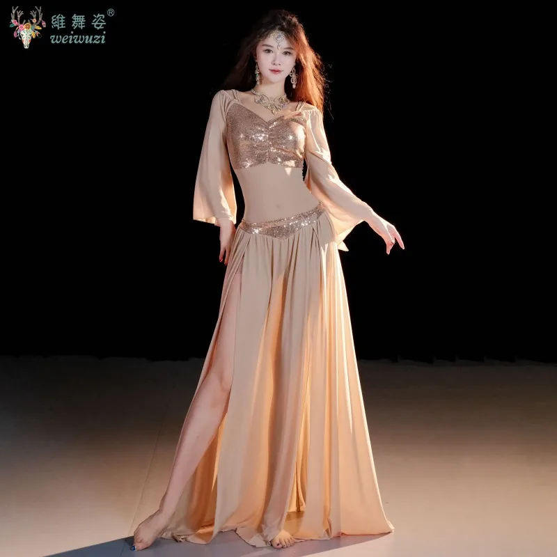 Belly Dance Suit for Women Oriental Dance Sequin Long Sleeved Top+sexy Split Long Skirt 2pcs Adult Professional Practice Clothes
Belly Dance Suit for Women Oriental Dance Sequin Long Sleeved Top+sexy Split Long Skirt 2pcs Adult Professional Practice Clothes