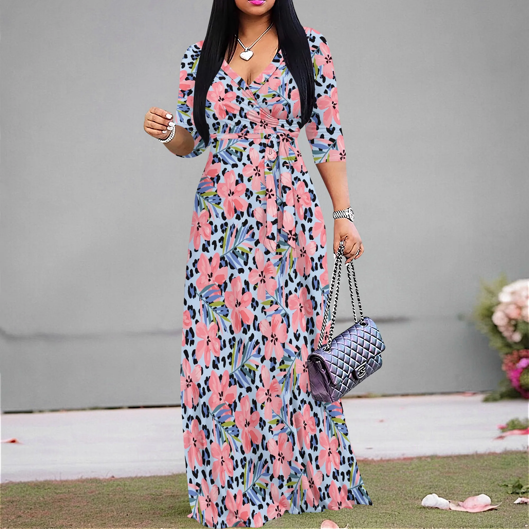 Floral Leopard Print Maxi Dress – Blue Tropical Wrap V-Neck Dress S-3XL
Floral Leopard Print Maxi Dress – Blue Tropical Wrap V-Neck Dress S-3XL