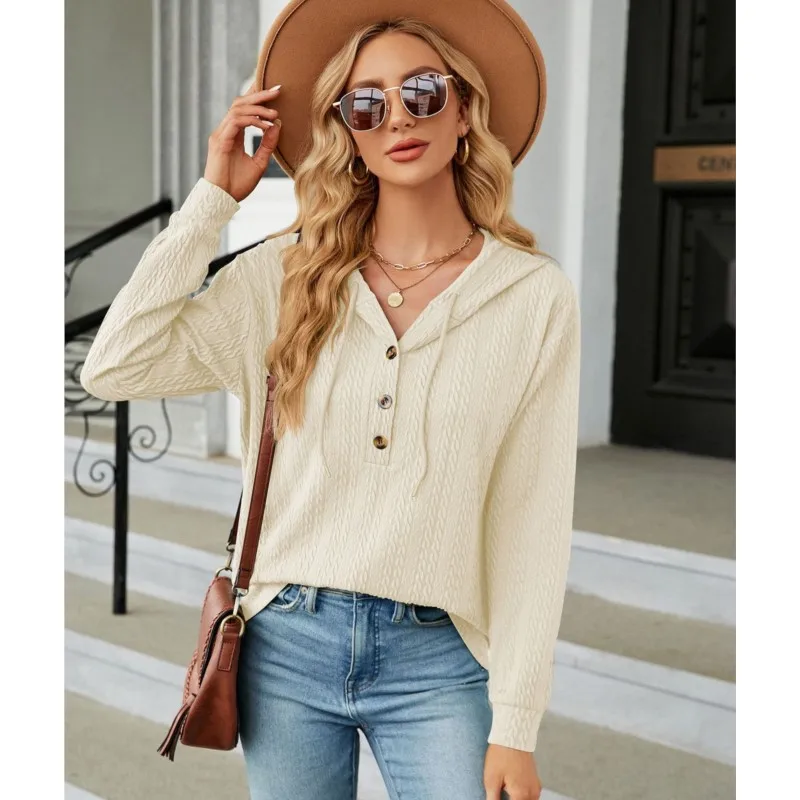 2024 Autumn/Winter New Solid Color Hooded Button Loose Long Sleeve Hoodie Women's Wear
2024 Autumn/Winter New Solid Color Hooded Button Loose Long Sleeve Hoodie Women's Wear
