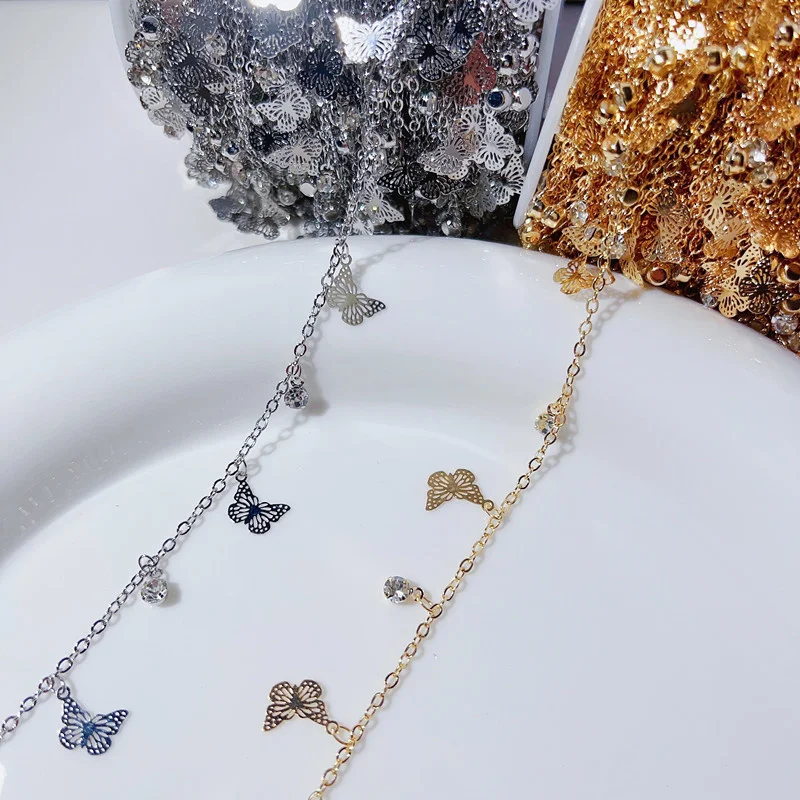 2meters Kc Gold Color Butterfly Necklace Chains Bulk Copper Zircon Stones Bead Link Chains Lot for Bracelets Jewelry Accessories
2meters Kc Gold Color Butterfly Necklace Chains Bulk Copper Zircon Stones Bead Link Chains Lot for Bracelets Jewelry Accessories