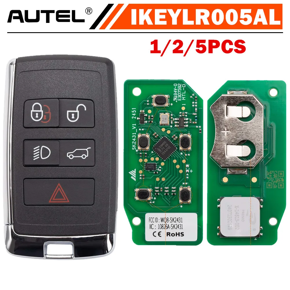 Autel IKEYLR005AL для дистанционного смарт-ключа Land Rover Style, 315/433 МГц, 5 кнопок
Autel IKEYLR005AL для дистанционного смарт-ключа Land Rover Style, 315/433 МГц, 5 кнопок