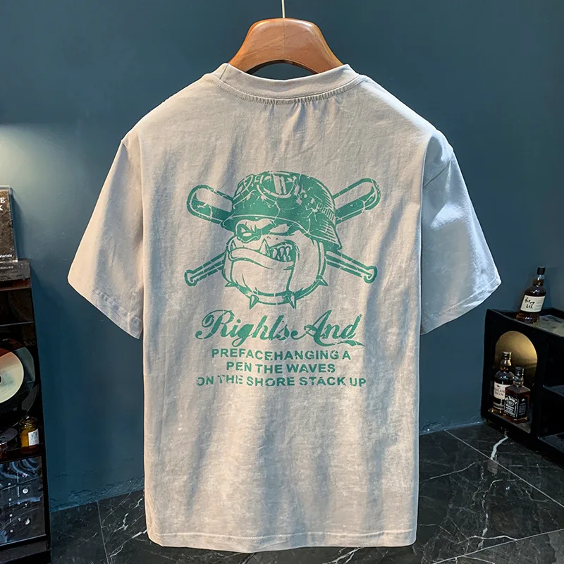Summer Short sleeved T-shirt Men's Trendy Fashion Retro American High Street Loose Printed Casual Top
Summer Short sleeved T-shirt Men's Trendy Fashion Retro American High Street Loose Printed Casual Top