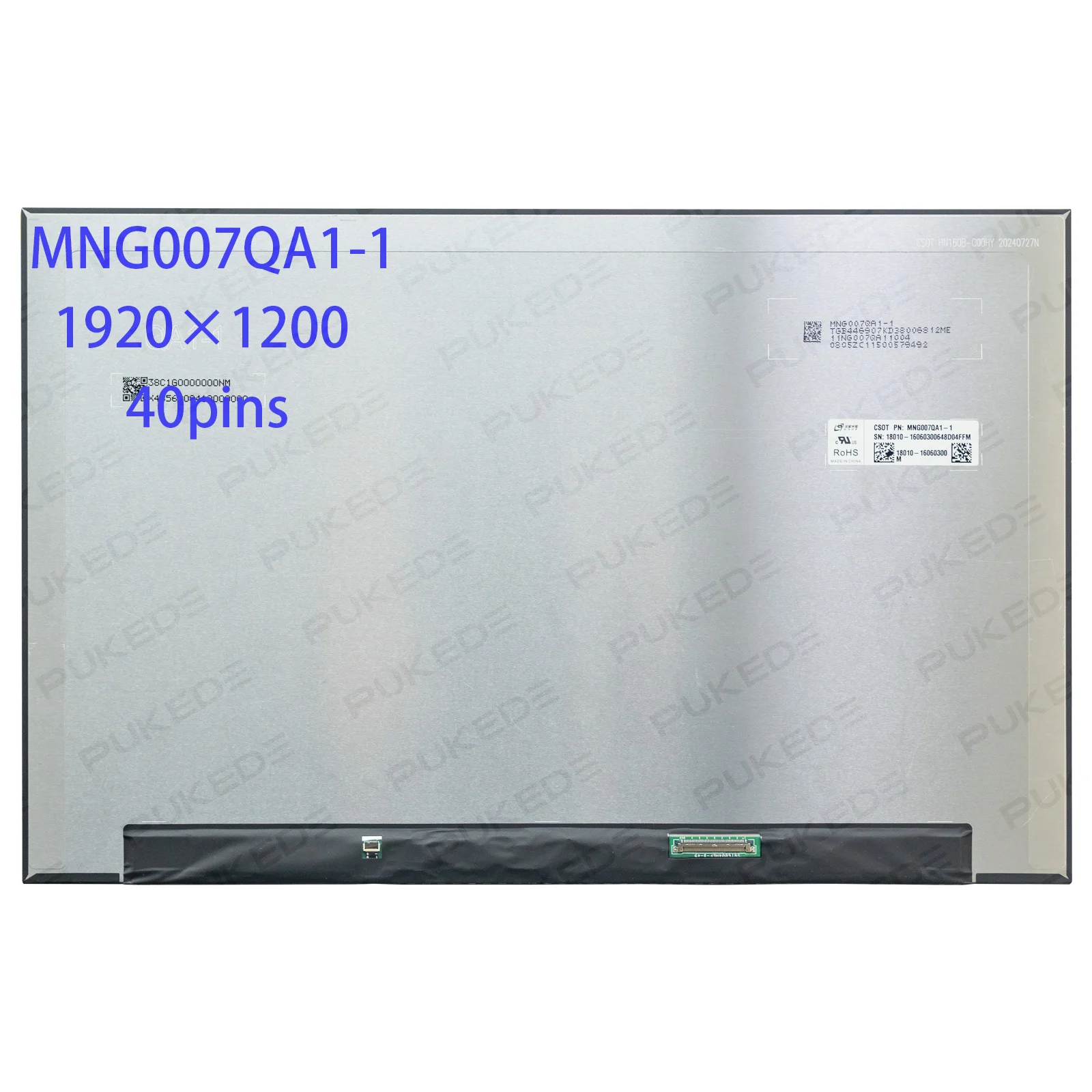 16,0-дюймовый ЖК-экран для ноутбука MNG007QA1-1 NE160WUM-NX2 N160JME-GE1 для ASUS Strix G614J Панель дисплея 1920x1200 165 Гц 40 контактов
16,0-дюймовый ЖК-экран для ноутбука MNG007QA1-1 NE160WUM-NX2 N160JME-GE1 для ASUS Strix G614J Панель дисплея 1920x1200 165 Гц 40 контактов