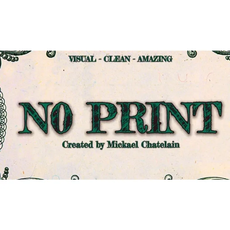 NO PRINT by Mickael Chatelain Card Magic and Trick Decks Street Magic Props Illusion Gimmick Close up Magia Magician Bills Money
NO PRINT by Mickael Chatelain Card Magic and Trick Decks Street Magic Props Illusion Gimmick Close up Magia Magician Bills Money