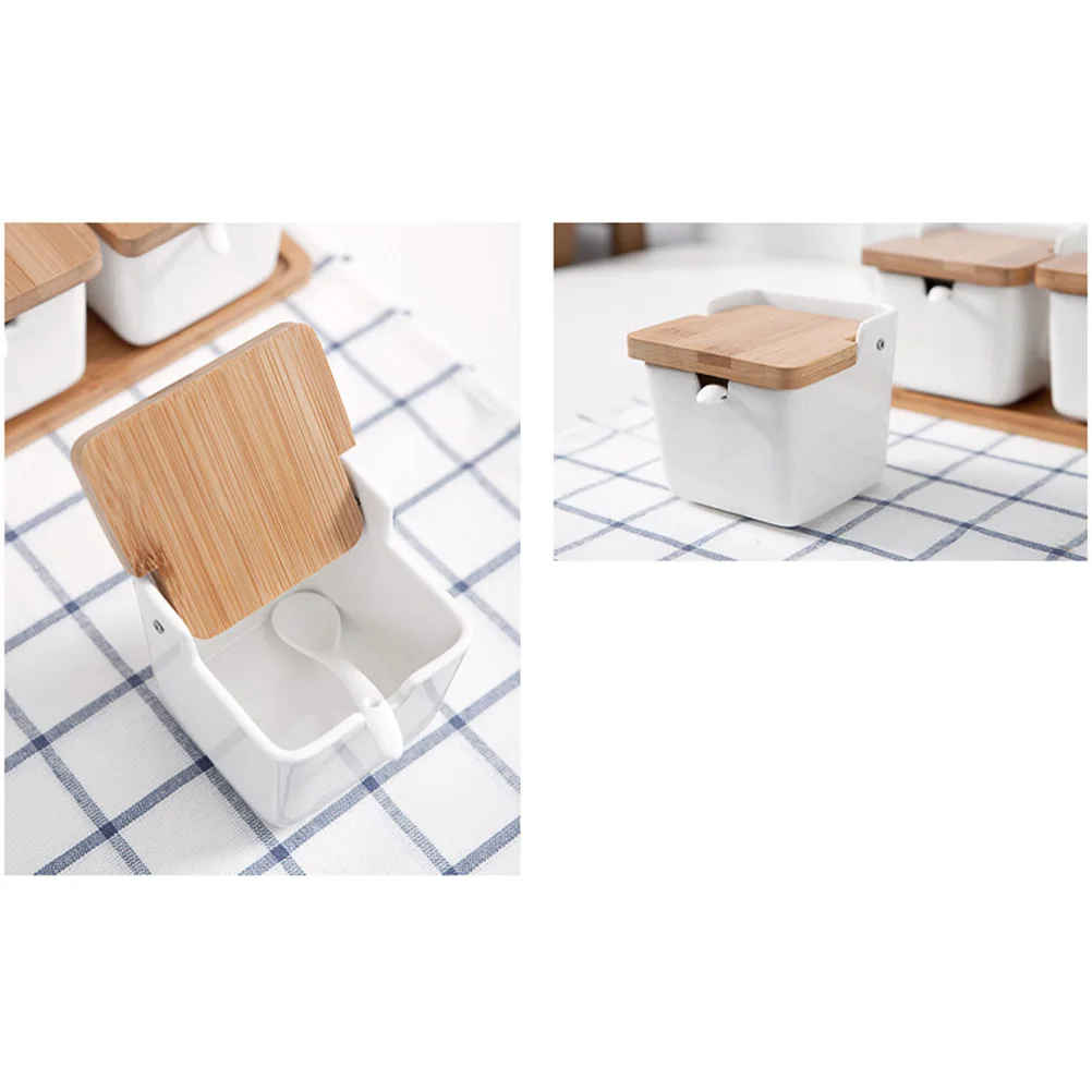 2 Sets Ceramic Seasoning Bottles Fresh Dustproof Bamboo Lid Suitable Family Restaurant Kitchen Storage Containers White
2 Sets Ceramic Seasoning Bottles Fresh Dustproof Bamboo Lid Suitable Family Restaurant Kitchen Storage Containers White