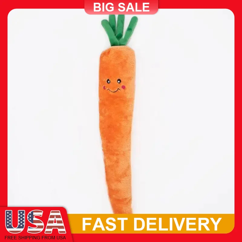 Carrot Jiggler Dog Toy 21 Inch Plush Soft Stuffed Durable Cute Cuddly Fun Character Squeaks Pet Product for Dogs
Carrot Jiggler Dog Toy 21 Inch Plush Soft Stuffed Durable Cute Cuddly Fun Character Squeaks Pet Product for Dogs