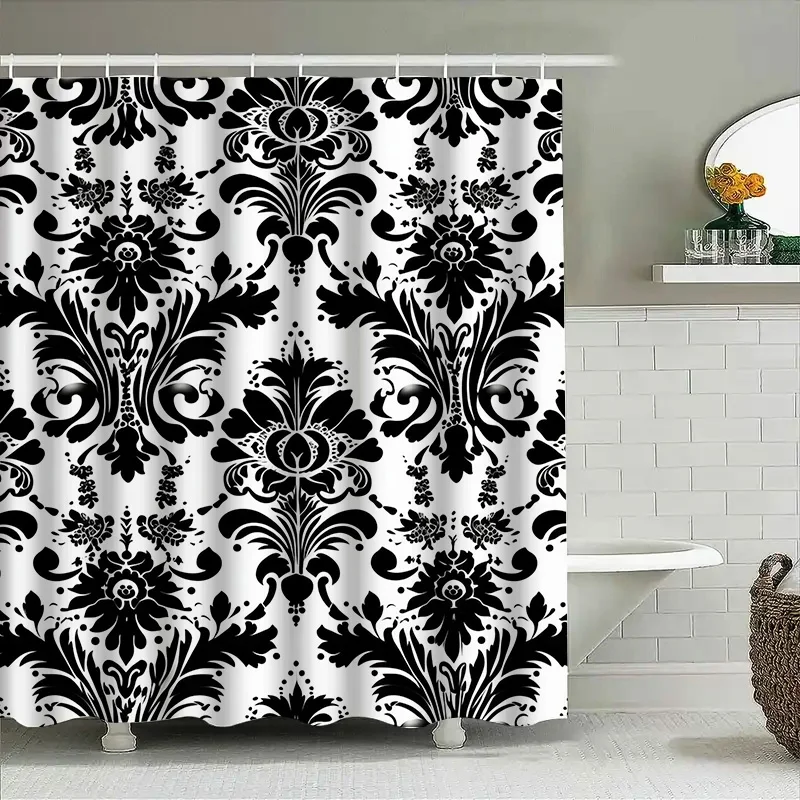 Classic Black White Damask Shower Curtain Durable Waterproof Fabric for Bathroom Decorations Fits Most Rods (72x84)
Classic Black White Damask Shower Curtain Durable Waterproof Fabric for Bathroom Decorations Fits Most Rods (72x84)