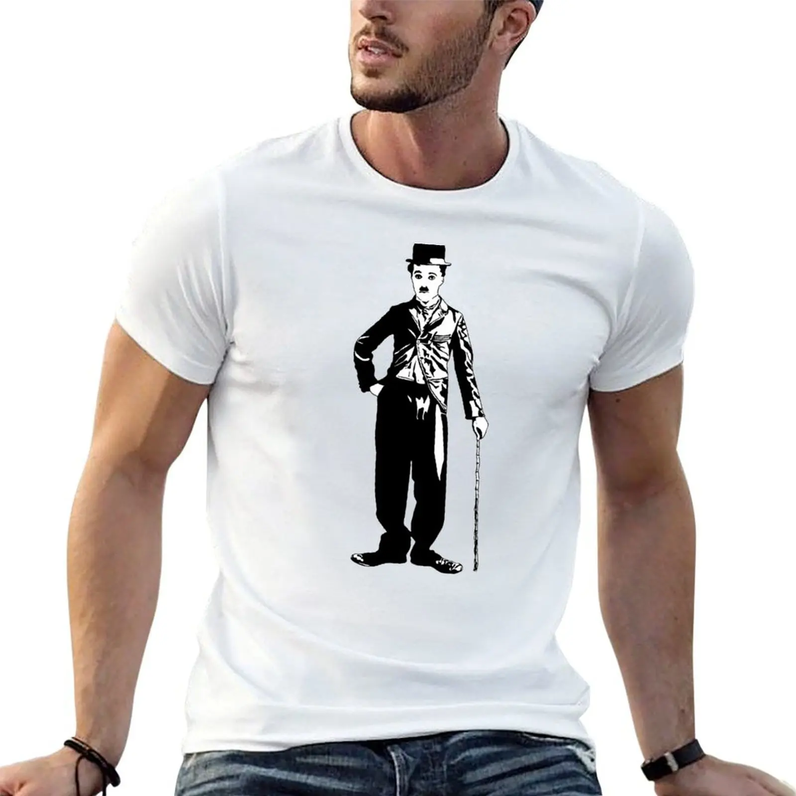 Charlie Chaplin with Cane. T-Shirt printed t shirts for man cotton t shirts high quality T-Shirt
Charlie Chaplin with Cane. T-Shirt printed t shirts for man cotton t shirts high quality T-Shirt