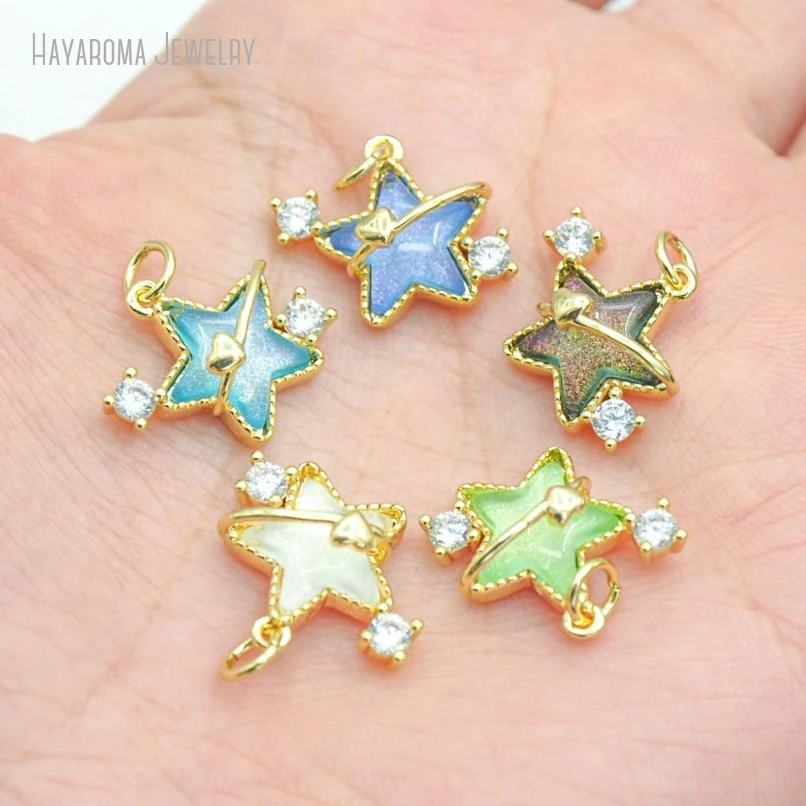 10Pcs Wholesale Metal Cubic Zirconia Gold Color Star Hearts Heart Shape Point Copper Gift For Her Jewelry Charms
10Pcs Wholesale Metal Cubic Zirconia Gold Color Star Hearts Heart Shape Point Copper Gift For Her Jewelry Charms