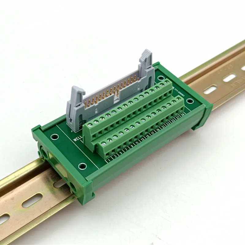 DIN Rail Mount IDC30 2x15Pins 0.1" Male Header Breakout Board, Terminal Block, Connector.
DIN Rail Mount IDC30 2x15Pins 0.1" Male Header Breakout Board, Terminal Block, Connector.