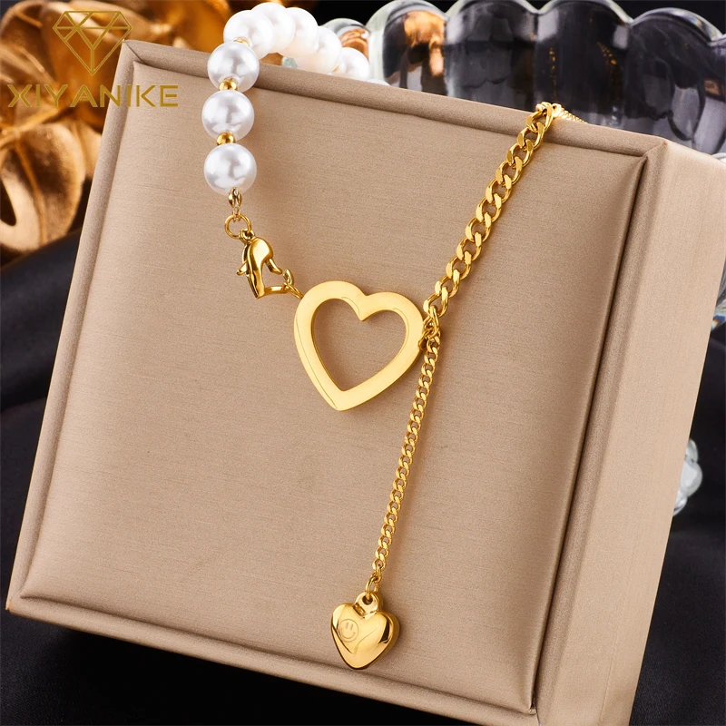 XIYANIKE 316L Stainless Steel Woman Necklace New Fashion Pearl Decoration Love Heart Pendant Necklaces for Women Holiday Gifts
XIYANIKE 316L Stainless Steel Woman Necklace New Fashion Pearl Decoration Love Heart Pendant Necklaces for Women Holiday Gifts