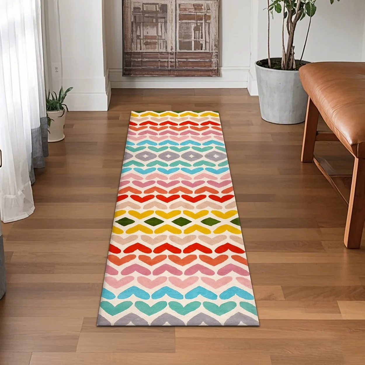 Boho Colorful Geometric Heart Kitchen Mat, Non-Slip Washable Durable Floor Rug for Hallway, Kitchen, Bedroom, Entryway Decor
Boho Colorful Geometric Heart Kitchen Mat, Non-Slip Washable Durable Floor Rug for Hallway, Kitchen, Bedroom, Entryway Decor