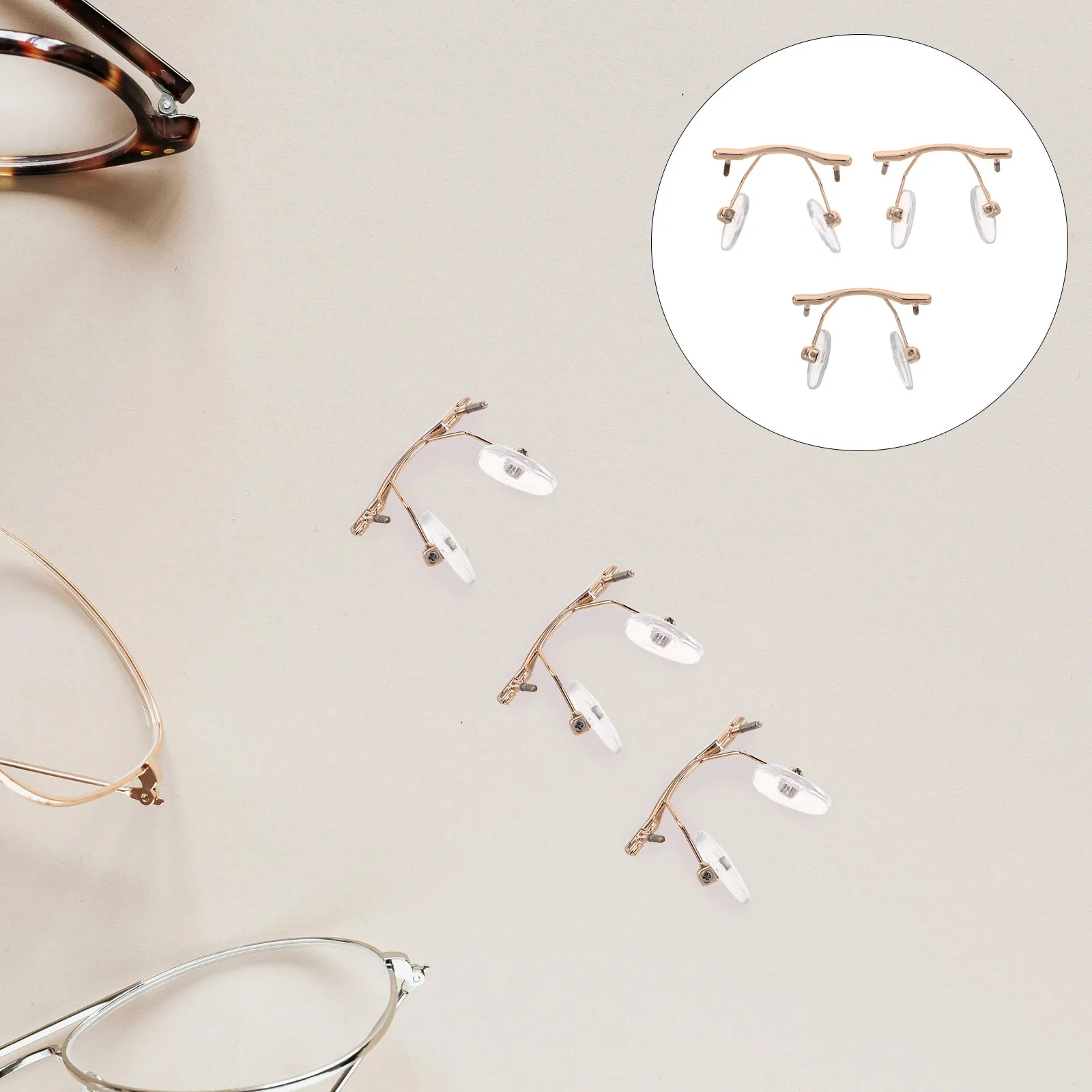 3Pcs Nose Bridge for Glasses Universal Rimless Frameless Metal Nose Pads Replacement Support Holder Eyewear Repair
3Pcs Nose Bridge for Glasses Universal Rimless Frameless Metal Nose Pads Replacement Support Holder Eyewear Repair