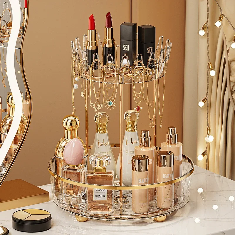 Transparent Rotating Cosmetics Storage Box Premium Sense Double-layer Desktop Finishing Storage Rack Dresser Finishing Jewelry
Transparent Rotating Cosmetics Storage Box Premium Sense Double-layer Desktop Finishing Storage Rack Dresser Finishing Jewelry
