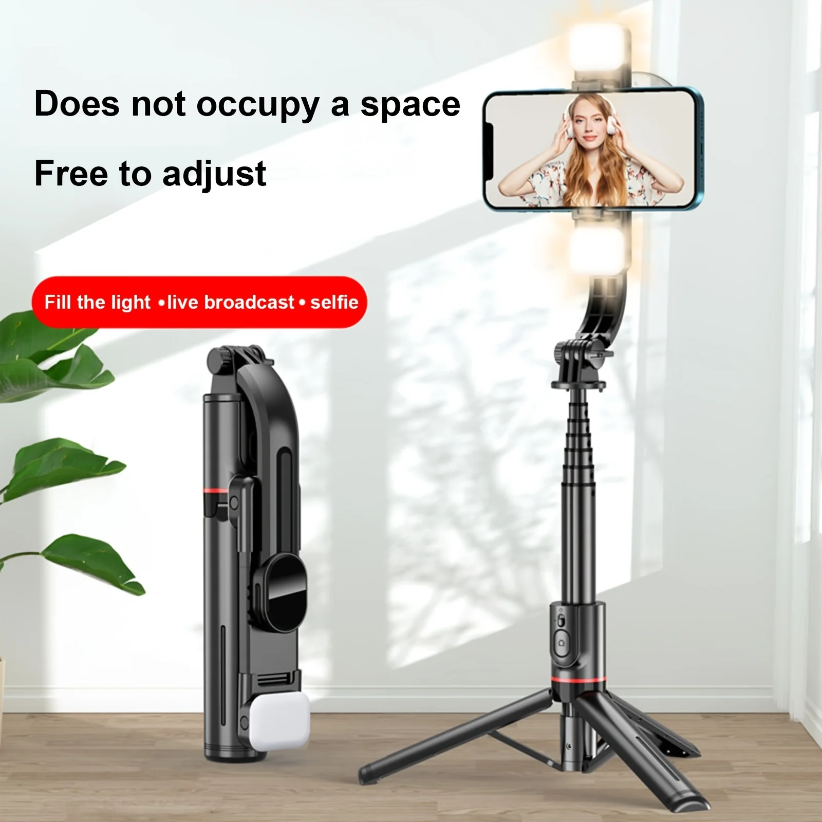 Portable 42.7 Inch Front And Rear Fill Light Reinforcement Bracket Bluetooth Tripod Selfie Stick Phone Tripod With Wireless Remo
Portable 42.7 Inch Front And Rear Fill Light Reinforcement Bracket Bluetooth Tripod Selfie Stick Phone Tripod With Wireless Remo