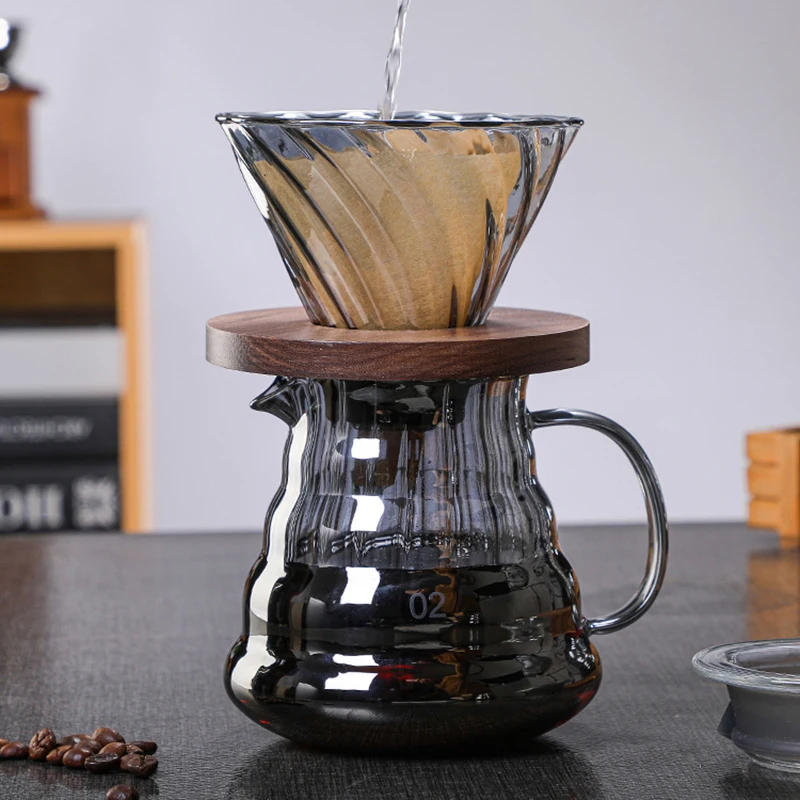Pour Over Coffee Glass Pot Set Portable 500ml Anti Scald Black Glass Coffee Filter Cup Wooden Bracket Barista Accessories
Pour Over Coffee Glass Pot Set Portable 500ml Anti Scald Black Glass Coffee Filter Cup Wooden Bracket Barista Accessories