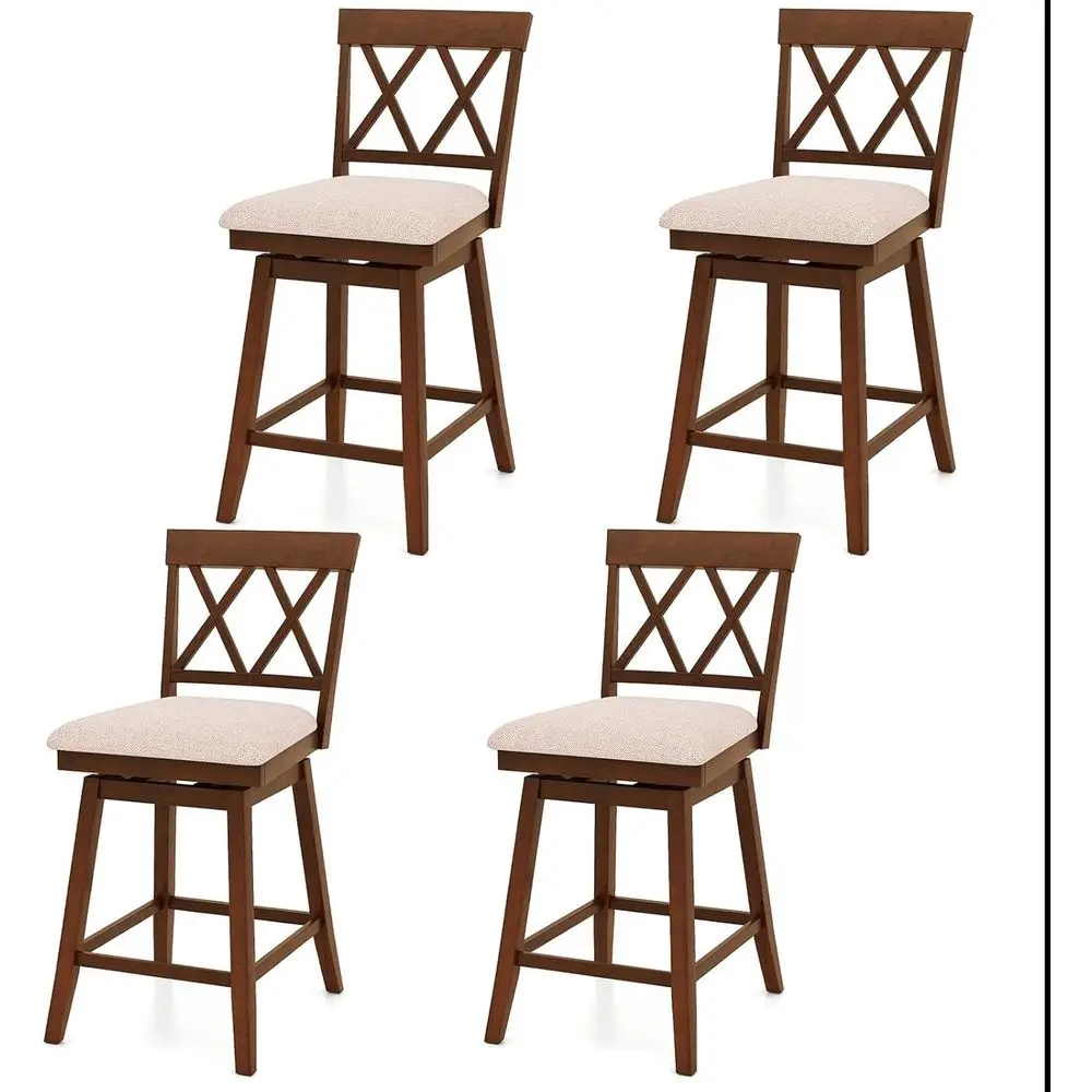 Set of 4 Swivel Counter Height Bar Stools with Padded Seats and Contoured Backrests, Suitable for Kitchen Islands, Restaurants,
Set of 4 Swivel Counter Height Bar Stools with Padded Seats and Contoured Backrests, Suitable for Kitchen Islands, Restaurants,