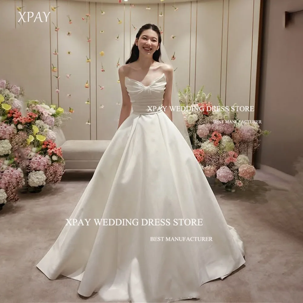 XPAY Princess Bow Strapless A Line Wedding Dresses Korea Photo shoot Floor-Length Bridal Gowns Corset/Zipper Back Customized
XPAY Princess Bow Strapless A Line Wedding Dresses Korea Photo shoot Floor-Length Bridal Gowns Corset/Zipper Back Customized