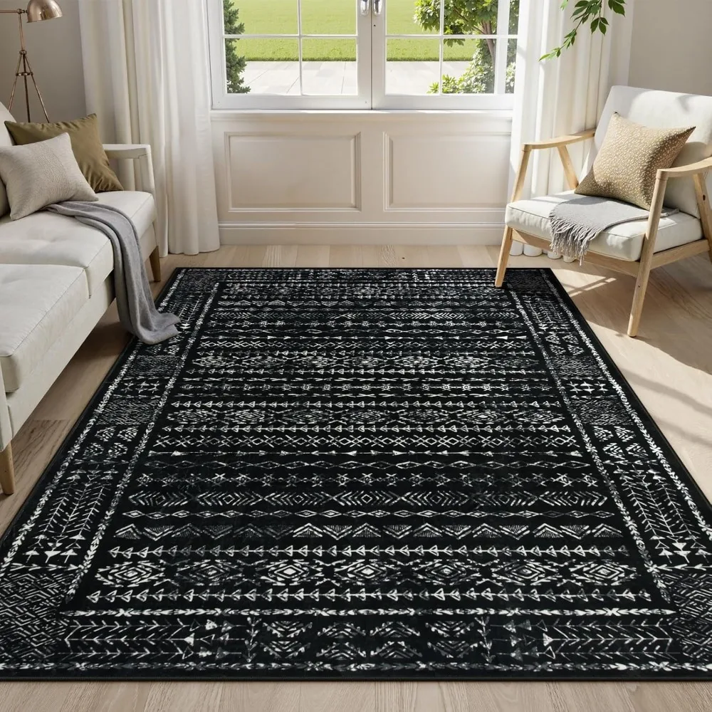 Boho Black and White 5x7 Area Rugs for Living Room, Large Washable Rug for Bedroom Dining Room, Moroccan Geometric Distressed Th
Boho Black and White 5x7 Area Rugs for Living Room, Large Washable Rug for Bedroom Dining Room, Moroccan Geometric Distressed Th