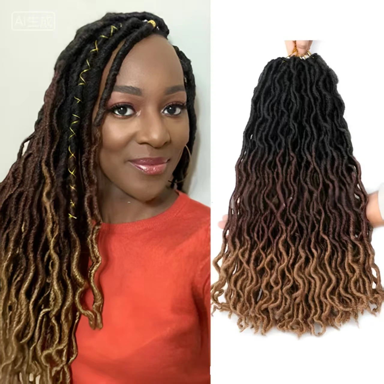 Goddess Faux Locs Crochet Hair Extension Soft Gypsy Locs Wavy Crochet Dreadlocks Ombre Curly Wavy Twist Braiding Hair Extensions
Goddess Faux Locs Crochet Hair Extension Soft Gypsy Locs Wavy Crochet Dreadlocks Ombre Curly Wavy Twist Braiding Hair Extensions