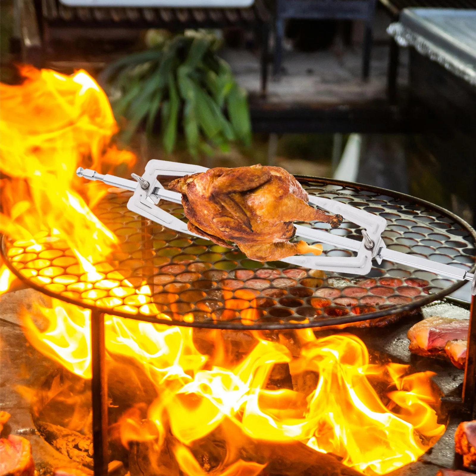 Heavy Duty Stainless Steel Rotisserie Forks Round Spit Rods Screw Handle Bbq Grilling Tool for Chicken Turkey Meat Roasting
Heavy Duty Stainless Steel Rotisserie Forks Round Spit Rods Screw Handle Bbq Grilling Tool for Chicken Turkey Meat Roasting